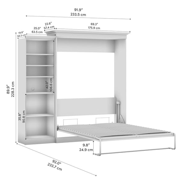Grand lit escamotable avec organisateur de garde-robe (92L)