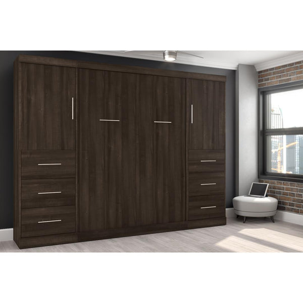 Lit escamotable double avec 2 armoires-penderies (109L)