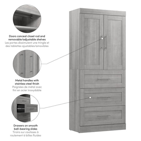Armoire-penderie 36L avec tiroirs