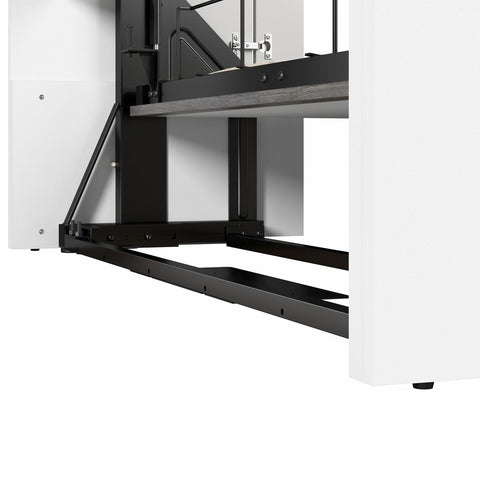 Lit escamotable double avec armoires et tablettes coulissantes (100L)