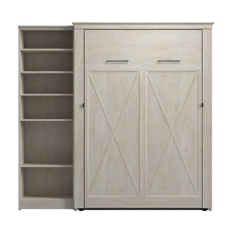 Lit escamotable double avec organisateur de garde-robe (88L)