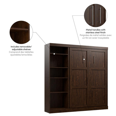 Full Murphy Bed with Shelving Unit (84W)