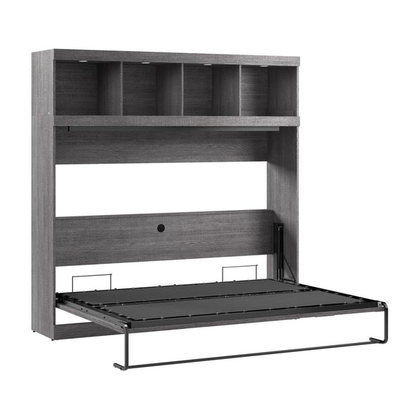 85W Queen Horizontal Murphy Bed with Overhead Storage