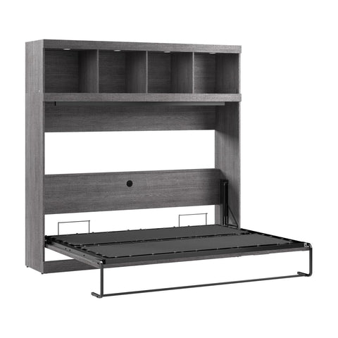 85W Queen Horizontal Murphy Bed with Overhead Storage