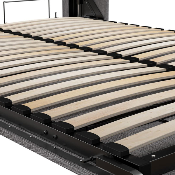 Queen Murphy Bed and Shelving Unit with Drawers (90W)