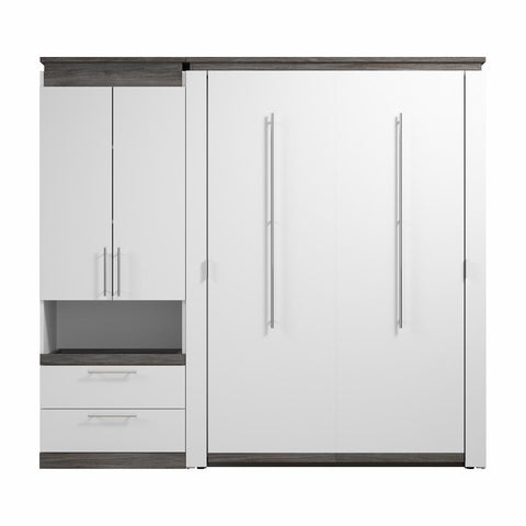 Full Murphy Bed with Storage Cabinet and Pull-Out Shelf (91W)