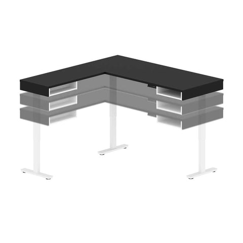 Bureau assis-debout en L 72L