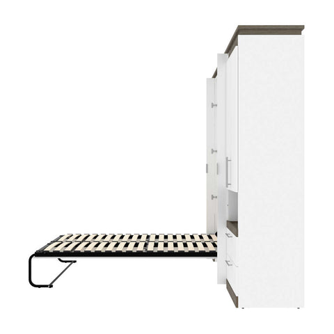 Lit escamotable deux places (double) et rangement multifonctionnel avec tiroirs (119L)