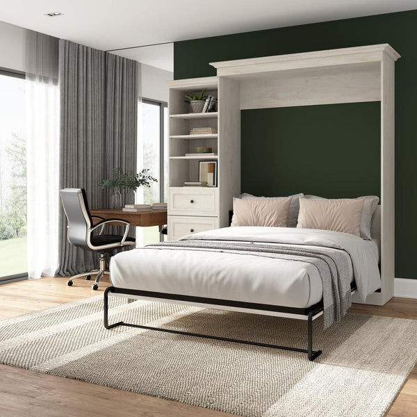 Queen Murphy Bed and Closet Organizer with Drawers (92W)