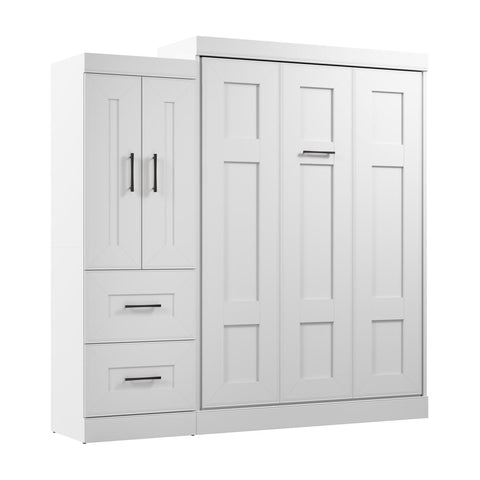 Lit escamotable double avec armoire (85L)