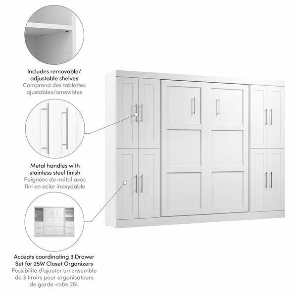 Lit escamotable double avec armoires (109L)