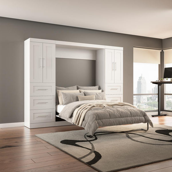 Full Murphy Bed with Closet Storage Cabinets (109W)