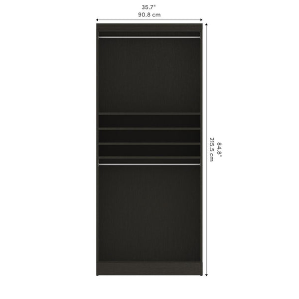 Traditional Closet System with Shelves, Drawers & Clothing Rods, 36W x 20D