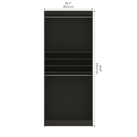 Traditional Closet System with Shelves, Drawers & Clothing Rods, 36W x 20D
