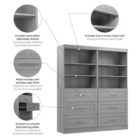 Organisateur de garde-robe 72L avec tiroirs