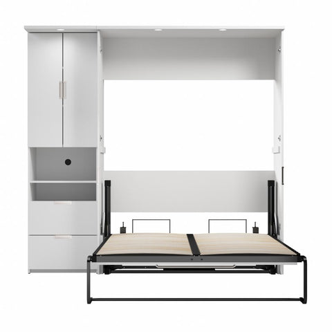Lit escamotable double avec armoire (84L)