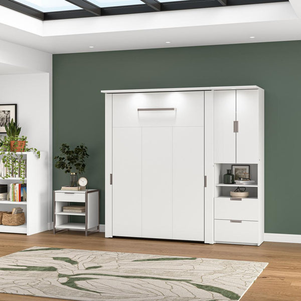 Lit escamotable double avec armoire (84L)