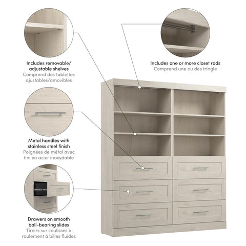 Organisateur de garde-robe 72L avec tiroirs