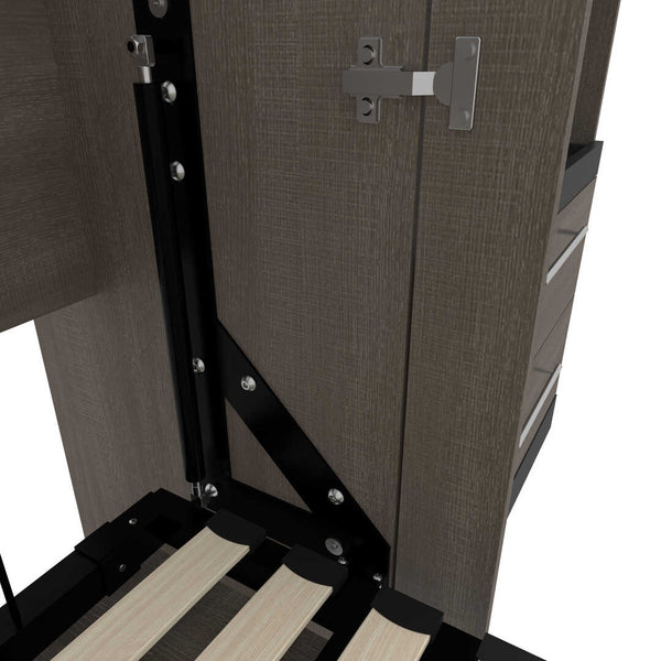 Lit escamotable deux places (double) avec rangement multifonctionnel (119L)