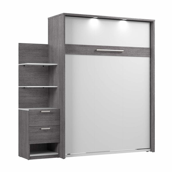 Queen Murphy Bed with Nightstand and Floating Shelves (85W)