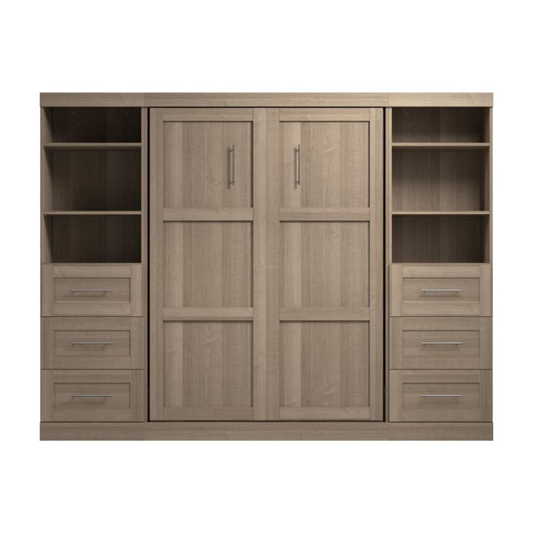 Full Murphy Bed and 2 Shelving Units with Drawers (109W)