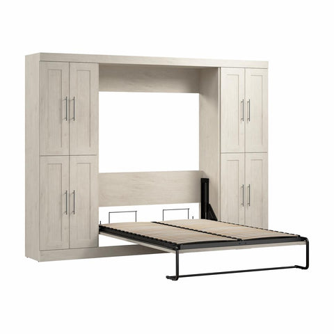 Lit escamotable double avec armoires (109L)