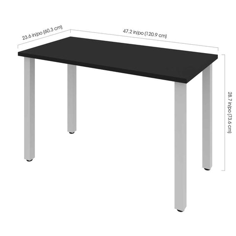 Table de bureau 48L avec pattes de métal carrées