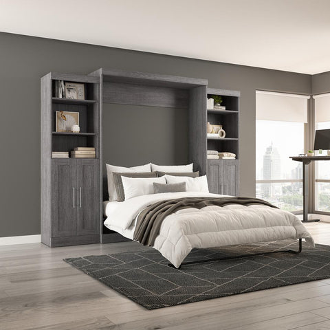 Grand lit escamotable avec organisateurs de garde-robe (115L)