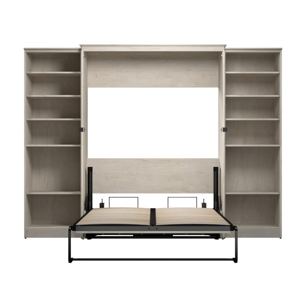 Lit escamotable double avec organisateurs de garde-robe (113L)