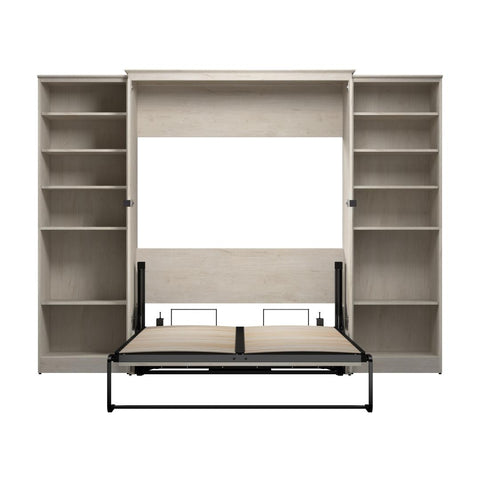 Lit escamotable double avec organisateurs de garde-robe (113L)