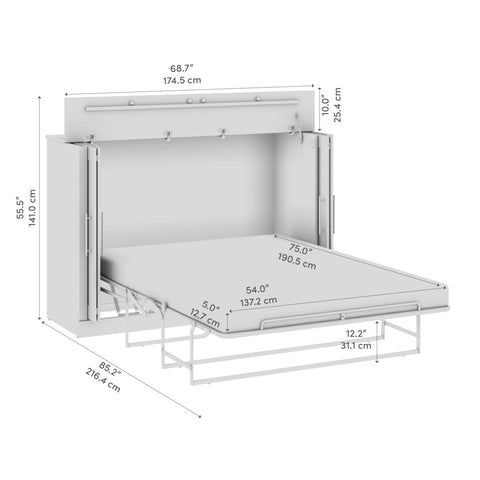 Lit cabinet double 69L avec matelas