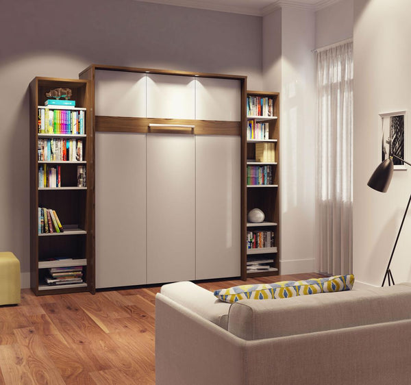 Grand lit escamotable avec 2 organisateurs de garde-robe (105L)