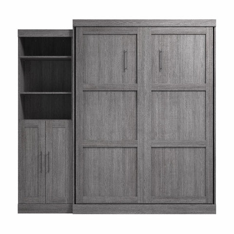 Queen Murphy Bed and Closet Organizer with Doors (90W)