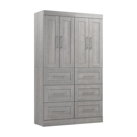 Contemporary Closet System with Doors & Drawers, 50W x 19D