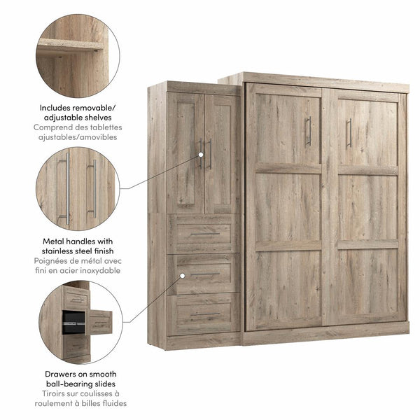 Queen Murphy Bed with Closet Storage Cabinet (89W)