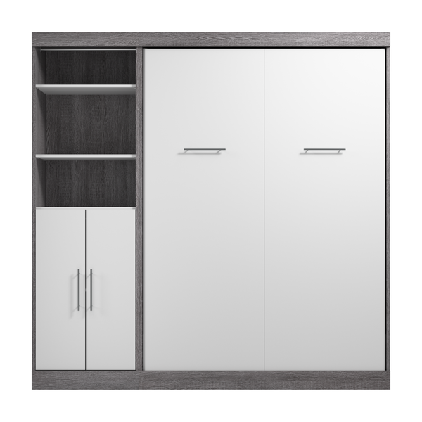 Full Murphy Bed and Closet Organizer with Doors (84W)