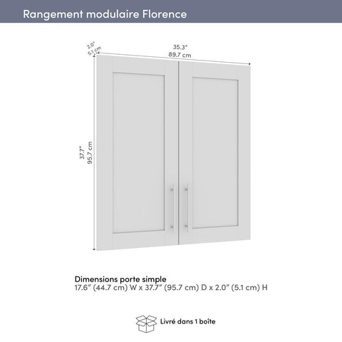 Ensemble de 2 portes en verre dépoli pour organisateurs de garde-robe modulaires 36 po Florence