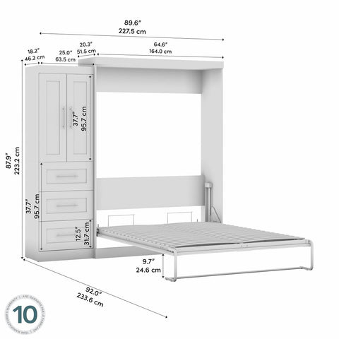 Grand lit escamotable avec armoire-penderie (89L)