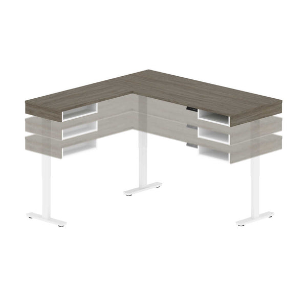 Bureau assis-debout en L 72L