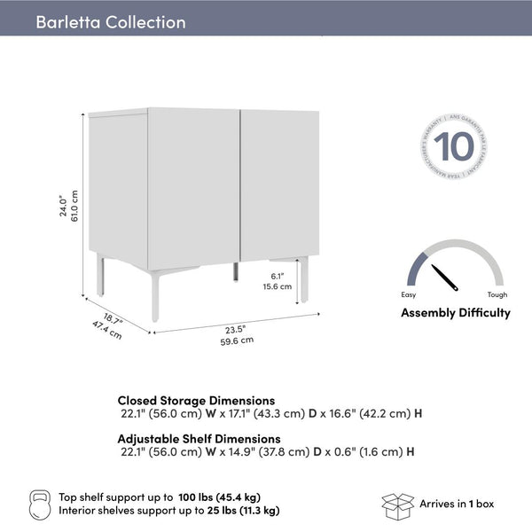 24W Modular Storage Cabinet with Doors