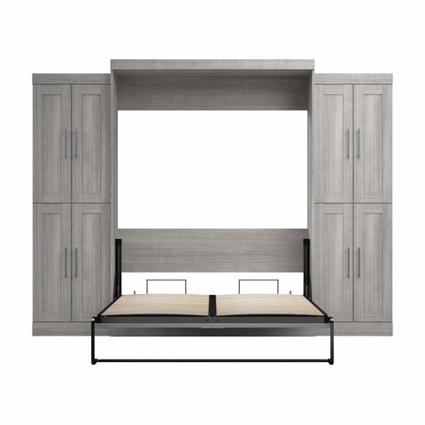 Grand lit escamotable avec armoires (115L)