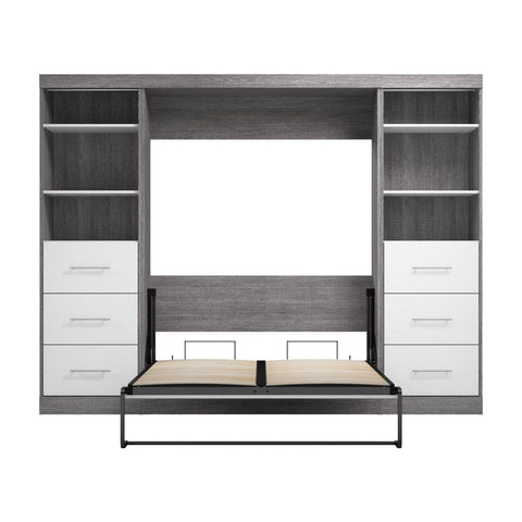 Full Murphy Bed and 2 Closet Organizers with Drawers (109W)
