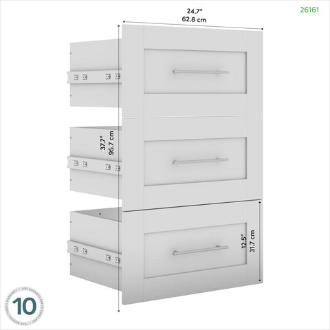 Ensemble de 3 tiroirs pour organisateur de garde-robe 25L Pur