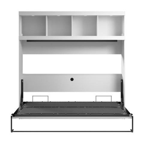 85W Queen Horizontal Murphy Bed with Overhead Storage