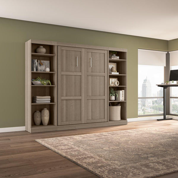 Full Murphy Bed with 2 Shelving Units (109W)