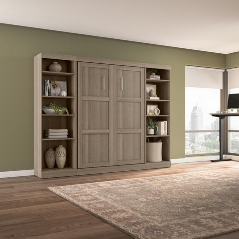 Full Murphy Bed with 2 Shelving Units (109W)