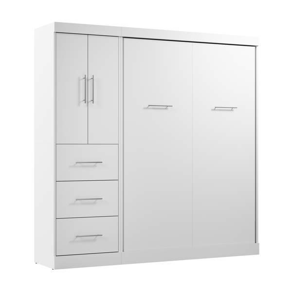 Lit escamotable double avec armoire-penderie (84L)