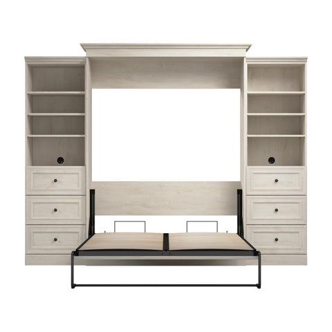 Grand lit escamotable et 2 organisateurs de garde-robe avec tiroirs (115L)