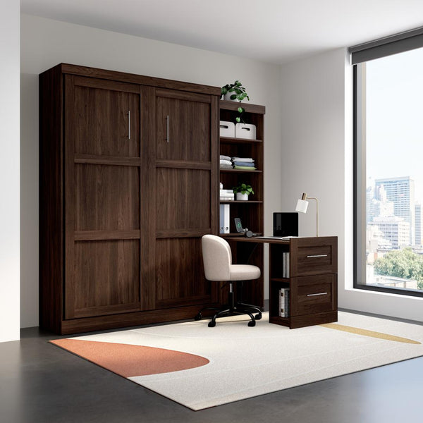 90W Queen Size Murphy Bed with Pull-Out Desk