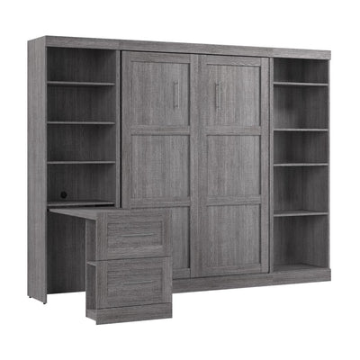 109W Full Size Murphy Bed with Pull-Out Desk and Storage